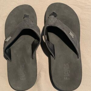 Flojos Men’s Memory Foam Sandals/flip flops Black sz 11